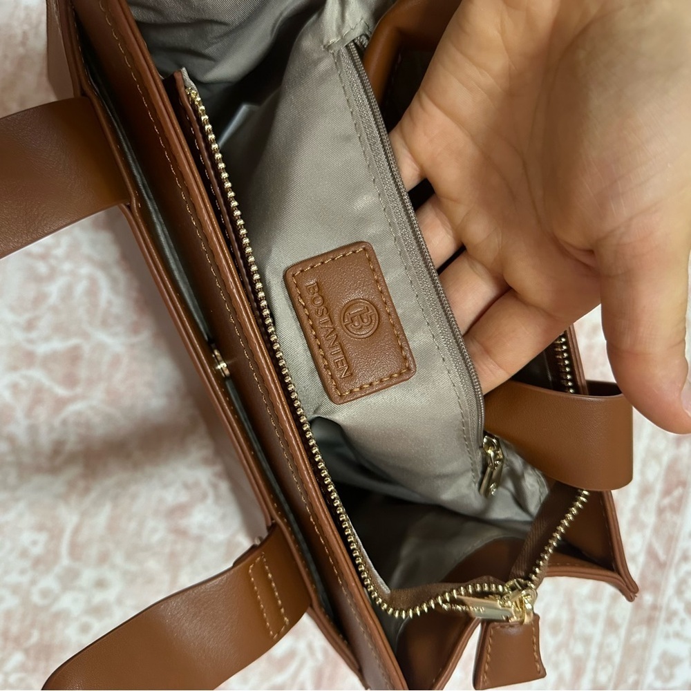 Bostanten 👜 Vegan Leather Brown Tote Bag - Picture 8 of 10